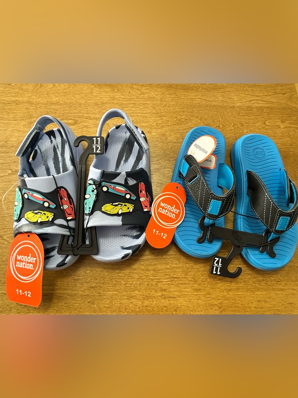 wonder nation Boys Sandal Duo Pack in Blue, Black and Gray